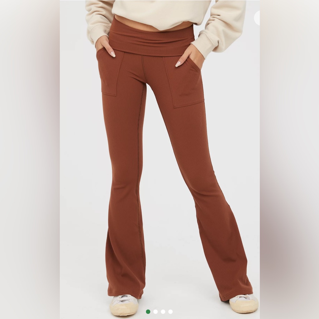 Offline By Aerie Ribbed Pocket Foldover Flare Legging | Xs | Bundle | Nwt